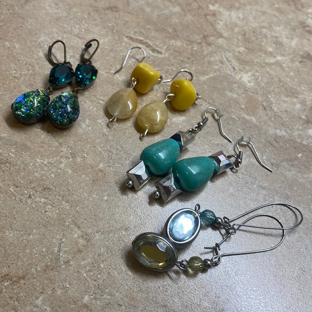 4 pair dangly earrings